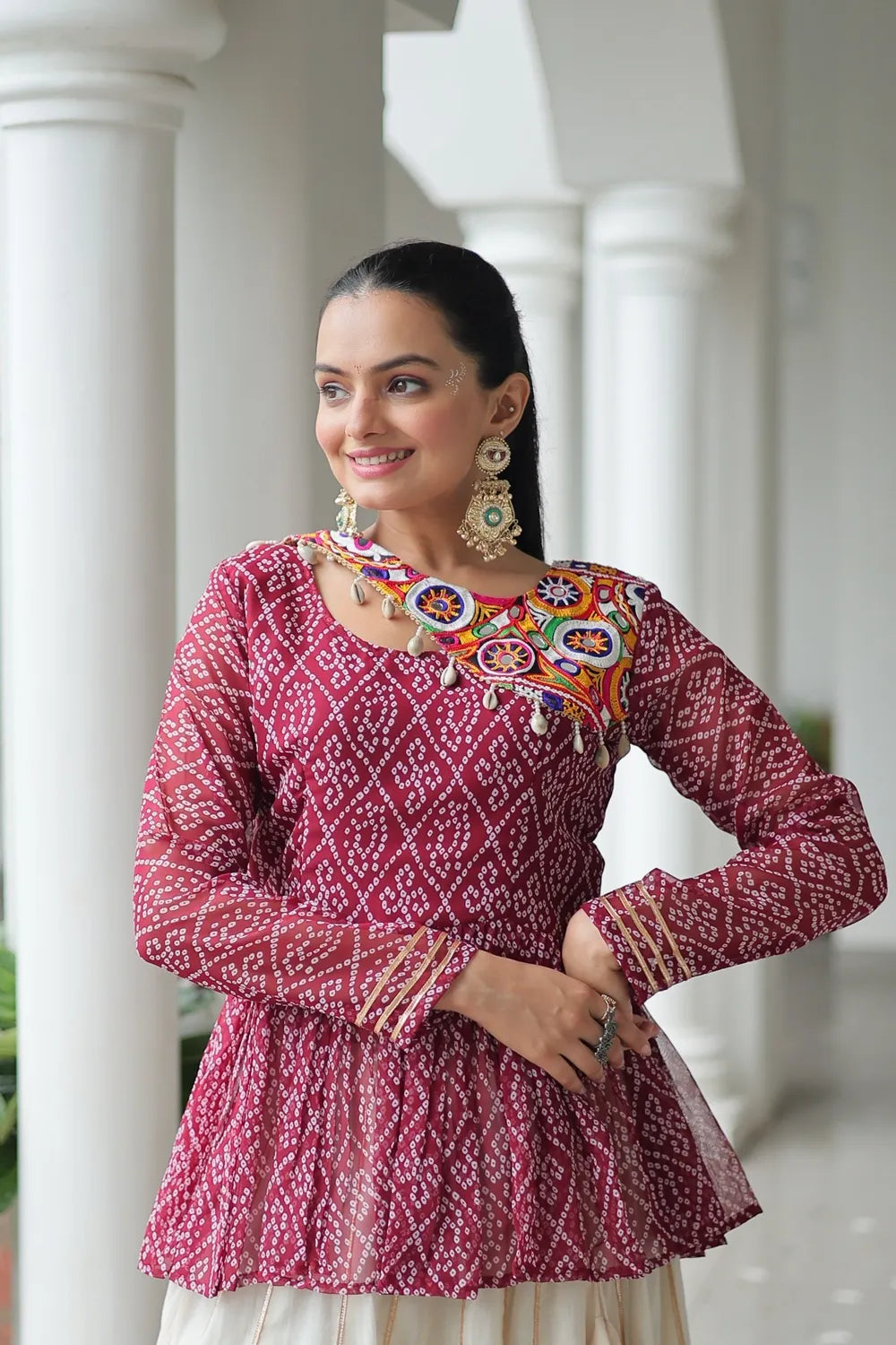 Navratri Cotton Lehenga Choli Online | Traditional Gota Patti & Bandhani Work